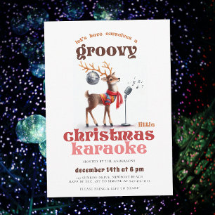 Groovy Rentier Karaoke Lustige Weihnachtsfeier Einladung