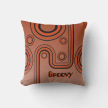 Groovy Retro 1960er Linear Design Burnt Orange