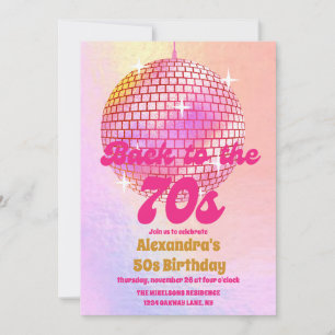 Groovy Retro 50. Let's Disco Geburtstagsparty Einladung