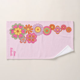 Groovy Retro 60er Hippie Badtuch Badhandtuch Set