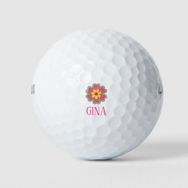 Groovy Retro 60er Hippie Golfball (Vorderseite)