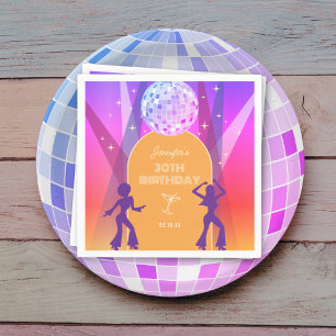 Groovy Retro 70er 80er Disco 30. Geburtstagsfeier Serviette