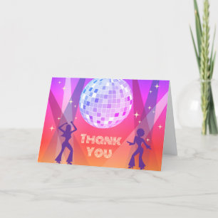 Groovy Retro 70er 80er Disco Tanzparty Dankeskarte