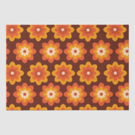 Groovy Retro 70er boho hippie Orange Blume Muster Seidenpapier