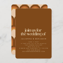 Groovy Retro 70er Design Brown Einzigartiger Spaß  Einladung