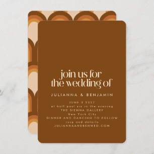 Groovy Retro 70er Design Brown Einzigartiger Spaß  Einladung