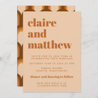 Groovy Retro 70er Design Brown Geometric Wedding