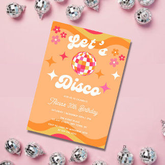 Groovy Retro 70er Disco jeden Geburtstag Einladung