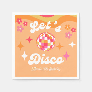 Groovy Retro 70er Lass uns Disco feiern Geburtstag Serviette