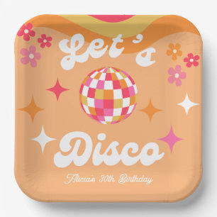 Groovy Retro 70er Lass-uns-Disco-Geburtstag für je Pappteller