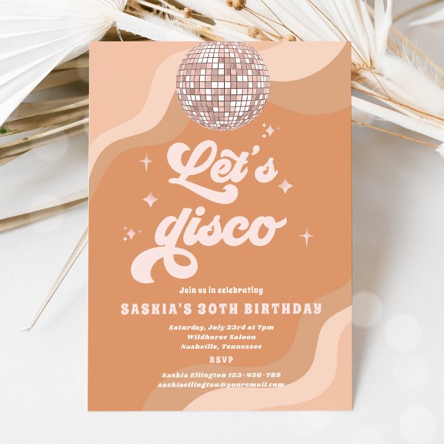Groovy Retro 70er Let's Disco Geburtstagsparty Einladung (Von Creator hochgeladen)
