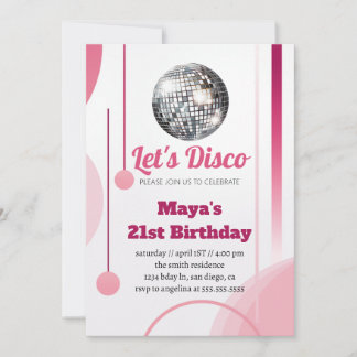 Groovy Retro 70er Let's Disco Geburtstagsparty Einladung