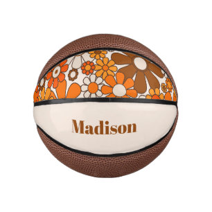 Groovy Retro 70er Personalisiert für ihre Bloral Mini Basketball