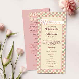 Groovy Retro 70er Summer Wedding Program Programm