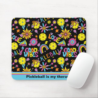 Groovy, Retro 90er, schwarz Mousepad