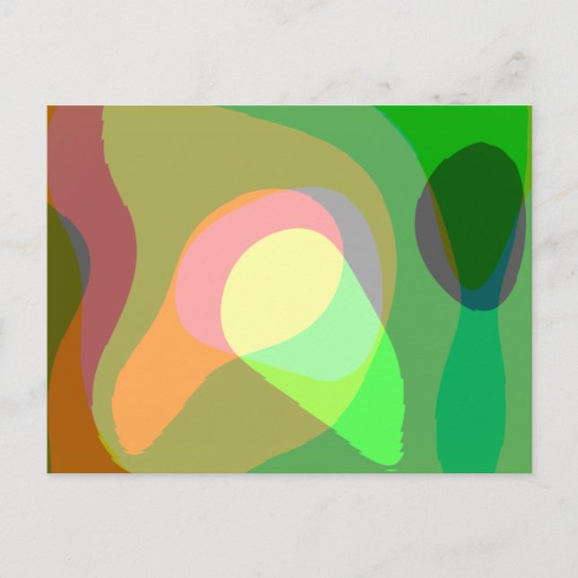 Groovy Retro Abstrakt Art 710 Postkarte (Vorderseite)