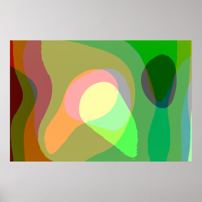 Groovy Retro Abstrakt Kunst 710 Poster (Vorne)