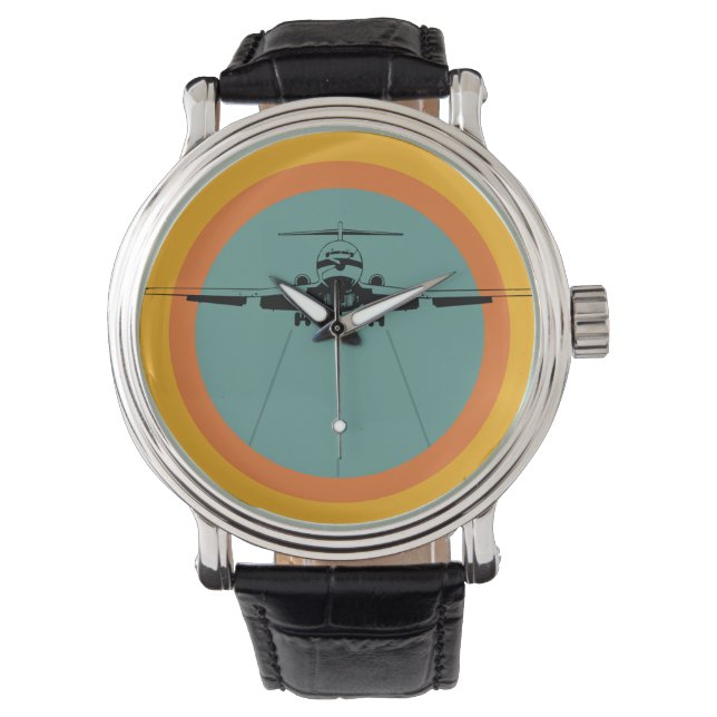 Groovy Retro Airliner Jet Armbanduhr (Vorderseite)
