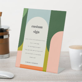 Groovy Retro Arch Abstrakte Hochzeit Custom Party Sockelschild