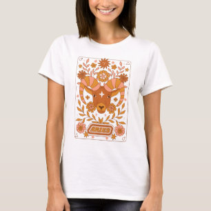 Groovy Retro Aries Horoskop Astrologie Brown T-Shirt