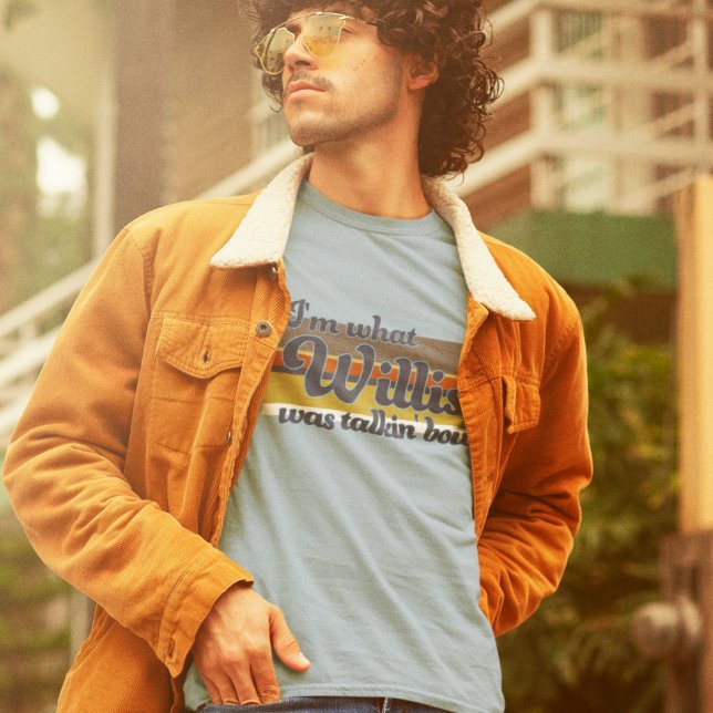 Groovy Retro ästhetische Lines Funny Phrase Willis T-Shirt (Von Creator hochgeladen)