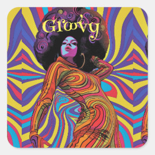 Groovy Retro Aufkleber