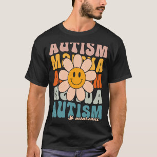Groovy Retro Autism Awareness Montag Puzzle Piece  T-Shirt