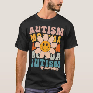 Groovy Retro Autism Awareness Montag Puzzle Piece  T-Shirt
