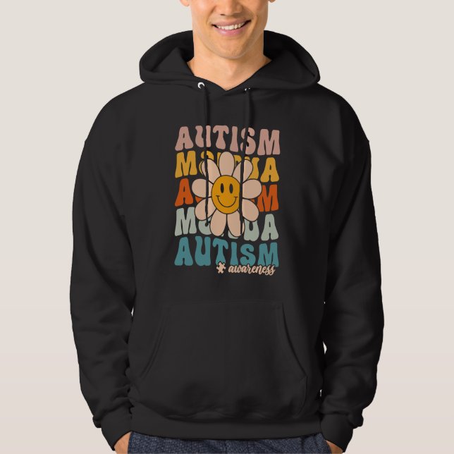 Groovy Retro Autism Awareness Month Puzzle Piece S Hoodie (Vorderseite)
