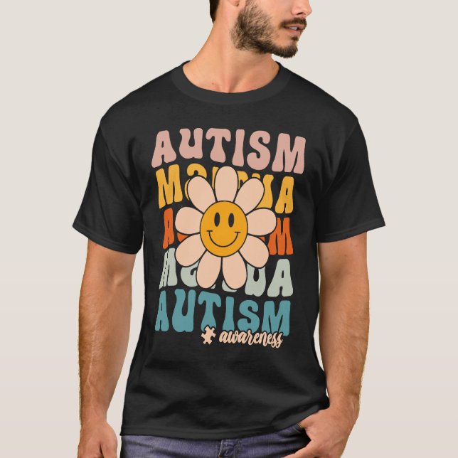 Groovy Retro Autism Awareness Month Puzzle Piece S T-Shirt (Vorderseite)