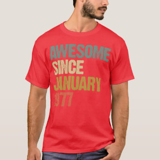 Groovy Retro Awesome seit Januar 1977 Familie T-Shirt