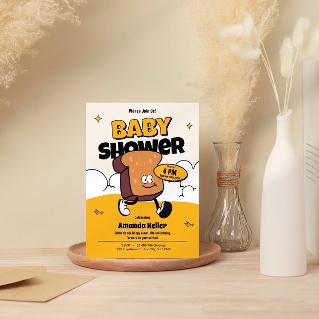 Groovy Retro Baby Dusche Einladung (Von Creator hochgeladen)