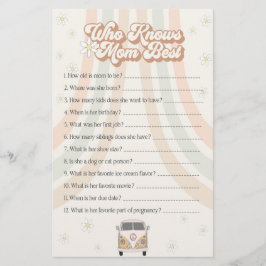 Groovy Retro Babydusche, die das beste Spiel der M