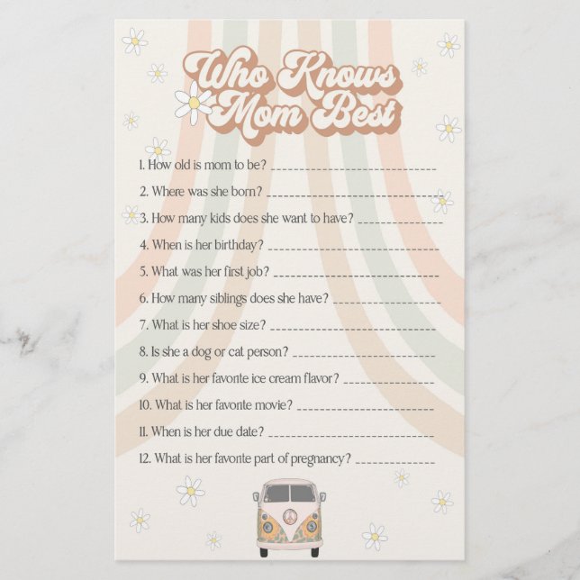 Groovy Retro Babydusche, die das beste Spiel der M (Vorderseite)