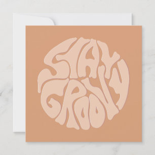 Groovy Retro Beige Flachkarte bleibe
