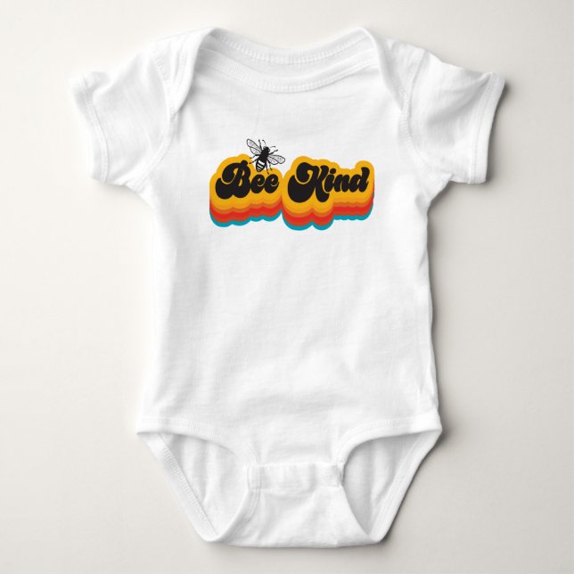 Groovy Retro-Biene Baby Strampler (Vorderseite)