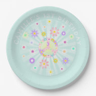Groovy Retro Birthday Pappteller