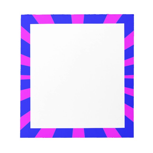 Groovy Retro Blue & Pink Hintergrund Notizblock (Vorderseite)