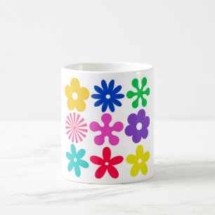 GROOVY RETRO-BLUME KAFFEETASSE