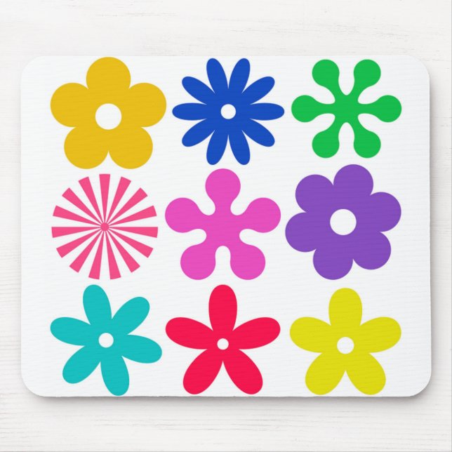 GROOVY RETRO-BLUME MOUSEPAD (Vorne)