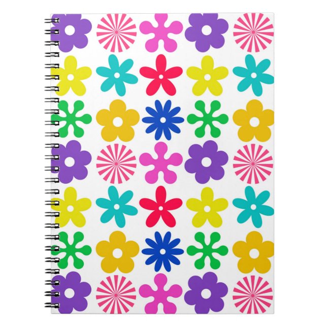GROOVY RETRO-BLUME NOTIZBLOCK (Vorderseite)