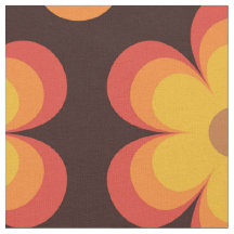 Groovy Retro Blume orange und gelb