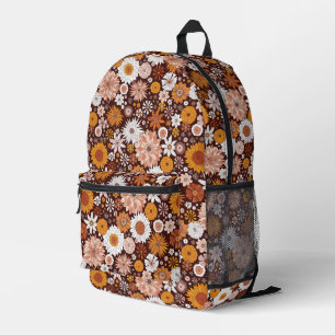 Groovy Retro Blumengartenmuster Bedruckter Rucksack