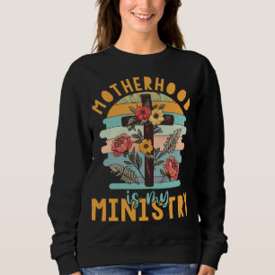 Groovy Retro Blumenmütterschaft ist mein Ministeri Sweatshirt