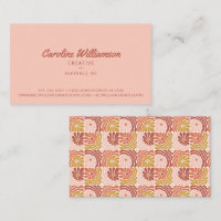 Groovy Retro Boho Blush Pink Red Botanical Trendy