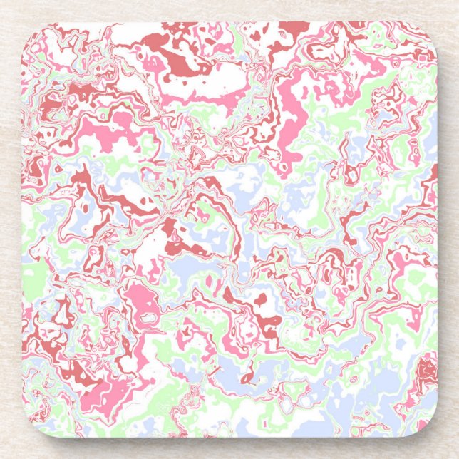 Groovy Retro Boho Eclectic Funky Buntes Marmor Getränkeuntersetzer (Vorderseite)