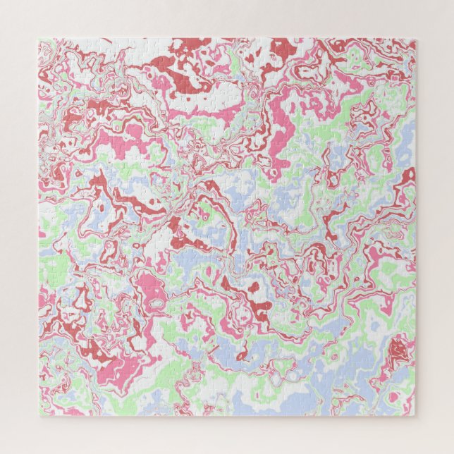 Groovy Retro Boho Eclectic Funky Buntes Marmor Puzzle (Vertikal)