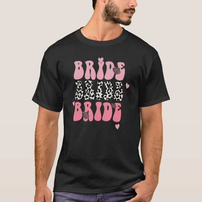 Groovy Retro Bride Bridal Junggeselinnen-Abschied  T-Shirt (Vorderseite)