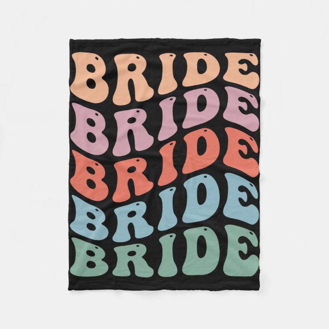 Groovy Retro Bride Junggeselinnen-Abschied Bridal  Fleecedecke (Vorderseite)