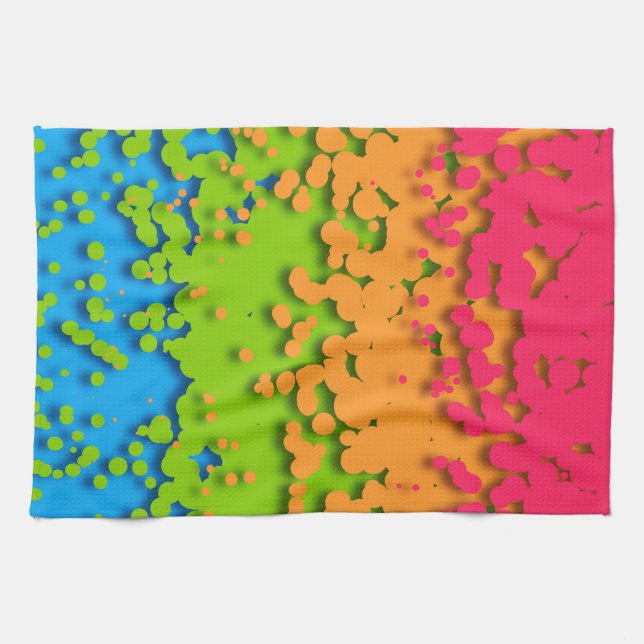 Groovy Retro Bubbly Trippy Funky Panromantic Prix Geschirrtuch (Horizontal)